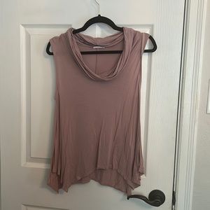 dusty mauve cowl neck